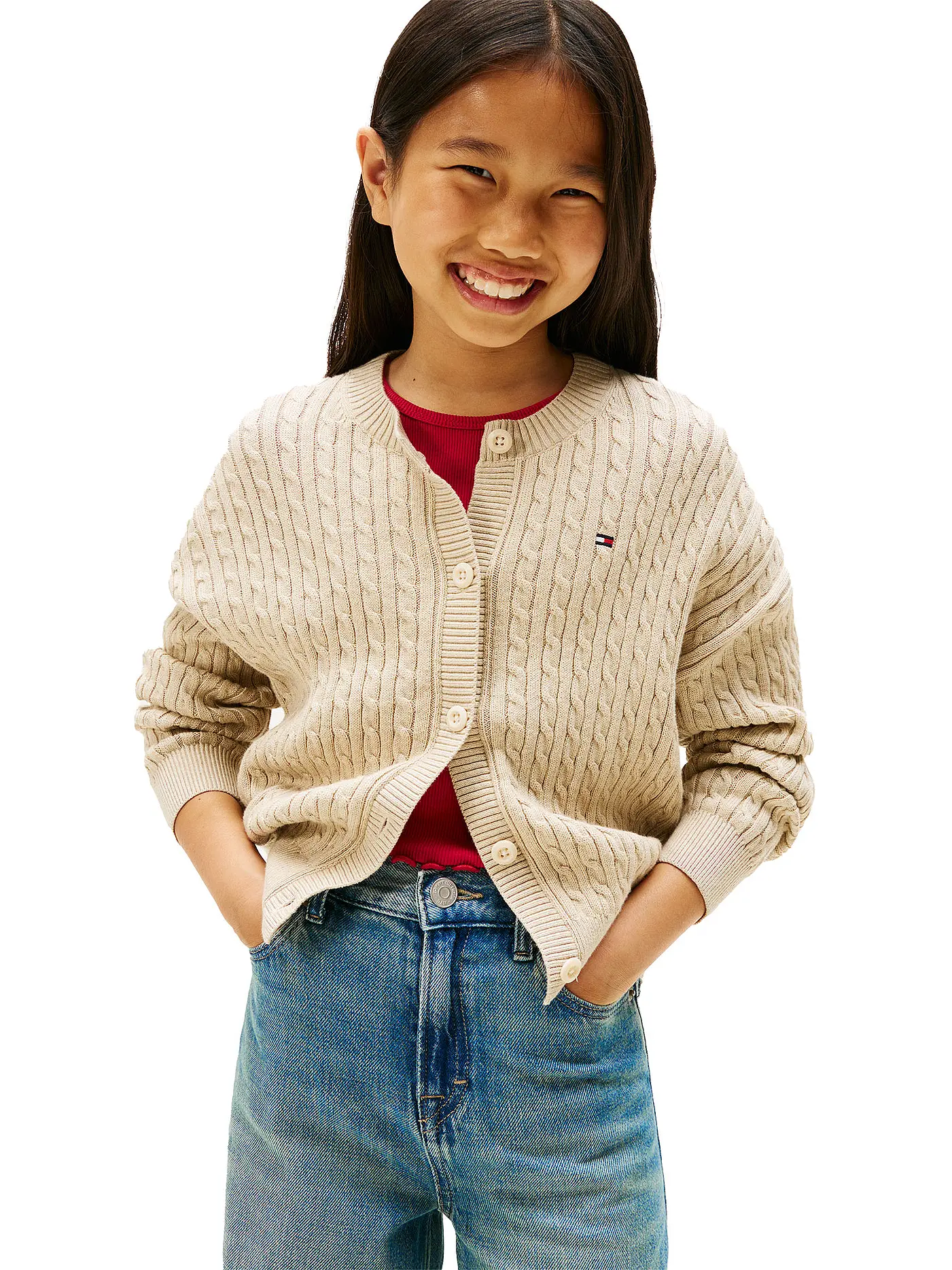 TOMMY HILFIGER | Mädchen Strickjacke | beige